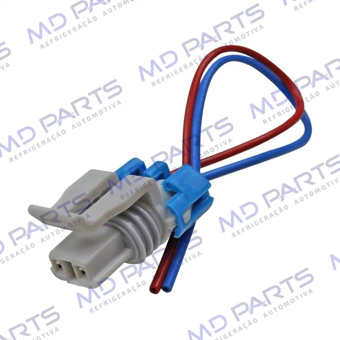 Chicote Conector 2 Vias Magnético Compressor CVC Denso/ Delphi/ Mahle/ Fiat Palio Fire/ Uno Fire/ Doblo/ Mobi 2014>/ Punto/ Chevrolet Astra/ Vectra/ Celta/ Prisma/ Corsa/ Montana/ S10
