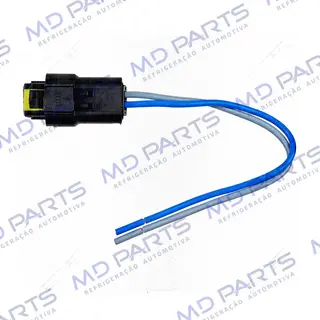 Chicote Conector 2 Vias Magnético Compressor Sanden e Válvula Torre Eletrônica Citroën C3 / C4 Lounge / Picasso Xsara / Peugeot 206/307