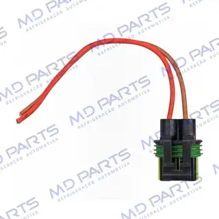 Chicote Conector 2 Vias Eletroventilador Resistência Fiat Palio/ Ford Ecosport/ Fiesta/ Chevrolet Celta/ Corsa/ Volkswagen Gol G5/G6/ G7 / Fox/ Polo