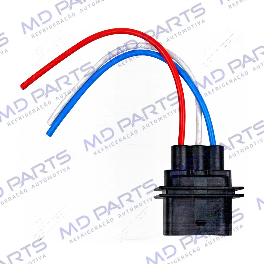 Chicote Conector 3 Vias Macho Eletroventilador Volkswagen G5 / Fox / Polo / Golf