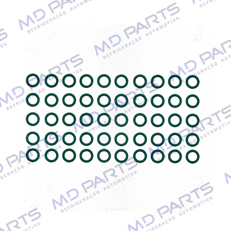 Anel O'ring 7,65x1,78mm HNBR Verde R134a - Pacote Com 50 Pçs