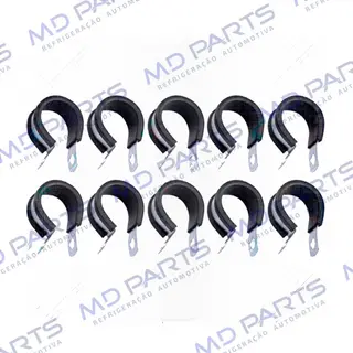 Abraçadeira de Aço/Borracha 19x25 p/ Mangueira de 10mm - Pacote Com 10 Pçs