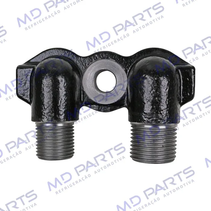 Conector de Descarga e Sucção da Tampa Traseira Compressor Seltec / Sanden - Aço — foto 4