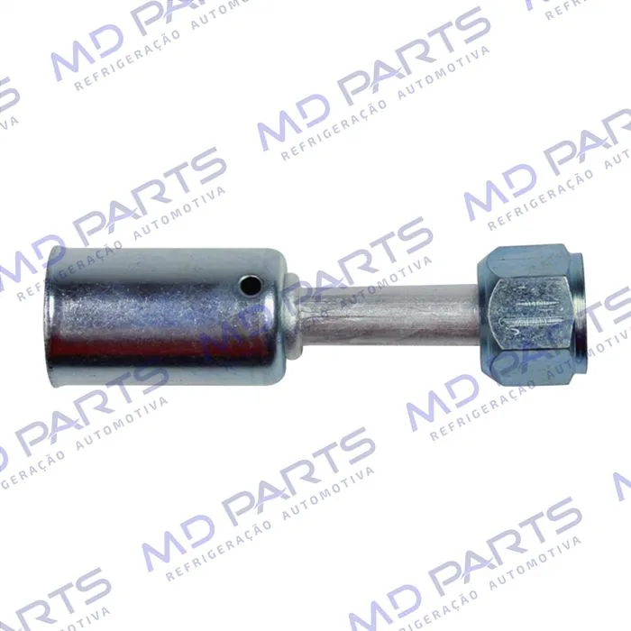 Conexão Flare Reta Fêmea 06mm Aluminio c/ Clip