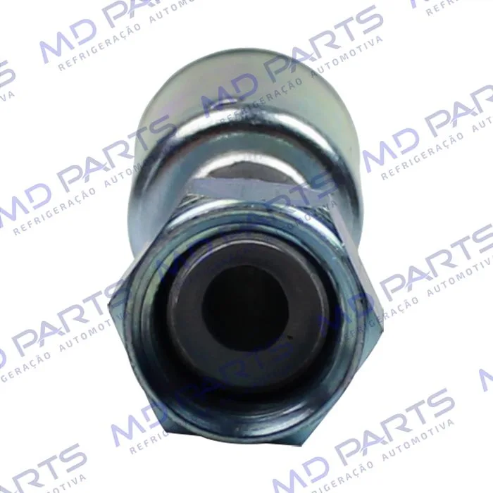 Conexão Flare Reta Fêmea 06mm Aluminio c/ Clip — foto 3