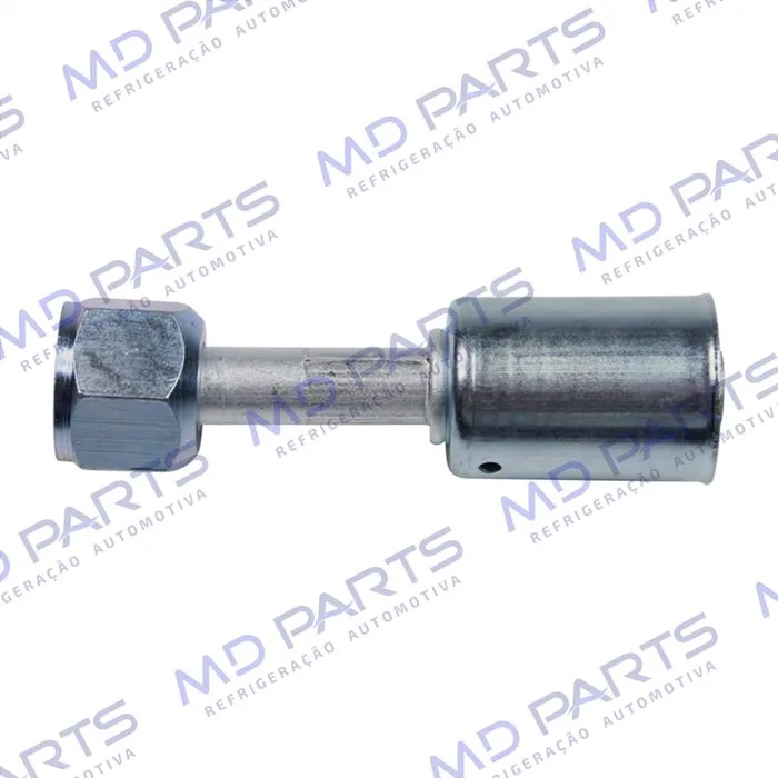 Conexão Flare Reta fêmea 08mm Aluminio c/ clip