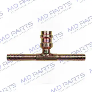 Emenda 06mm Aço c/ Válvula de Serviço R134a s/ Clip