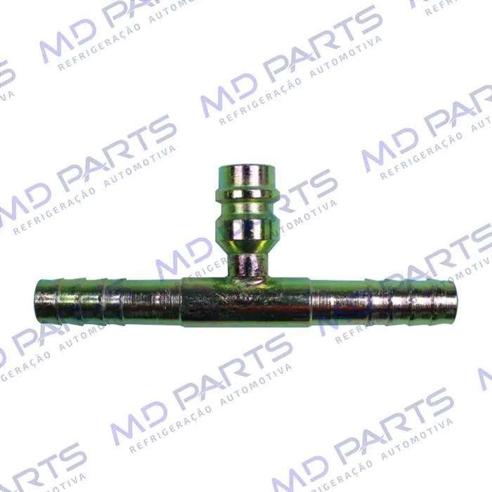 Emenda 08mm Aço c/ Válvula de Serviço R134a s/ Clip