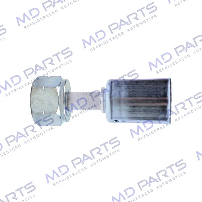 Conexão Radial Reta Fêmea 08mm Aluminio c/ Clip Universal R134a