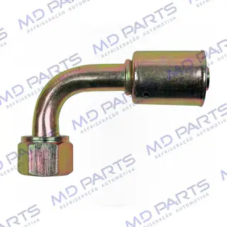 Conexão 90º Aço 10mm da Mangueira do Evaporador ao Compressor Volkswagen Santana R134a