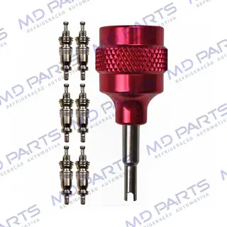 Sacador e Instalador de Haste Curta de Válvula Schrader Standard-Bore com Rosca 5V1