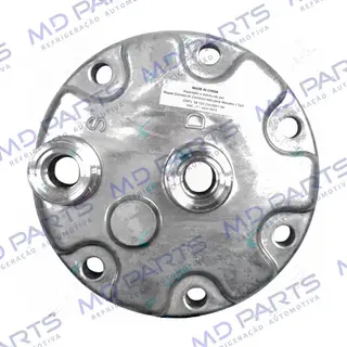 Tampa Traseira do Compressor 7H15 Saida Sucção e Descarga Traseira Fiat Ducato