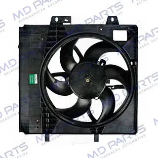 Eletroventilador do Radiador e Condensador c/ Defletor Peugeot 208/ Citroen C3/ Aircross 1.4/1.6 2008> - 12 Volts
