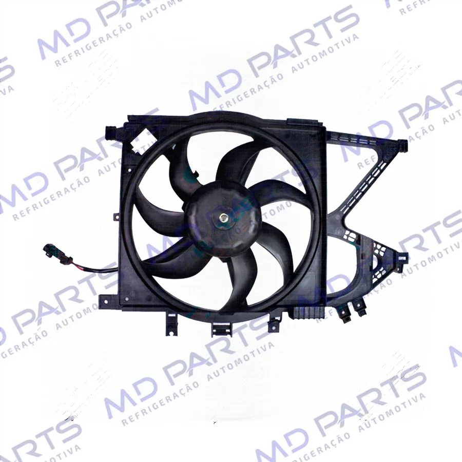 Eletroventilador do Radiador com Defletor Chevrolet Corsa Novo/ Montana 2002 Até 2005 - 12 Volts OEM: 24445191