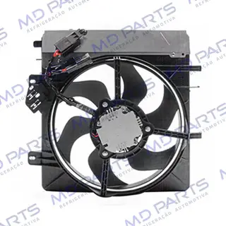 Eletroventilador do Radiador / Condensador Com Defletor Citroen C3 1.4/1.6 2003 Até 2007 Eletrônico Todos - 12 Volts OEM: 1253H3