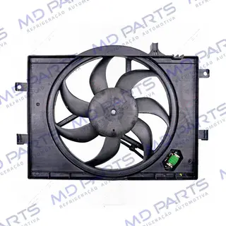 Eletroventilador do Radiador c/ Defletor Fiat Idea 1.4 2010> Sistema Behr - 12 Volts OEM: 51891370