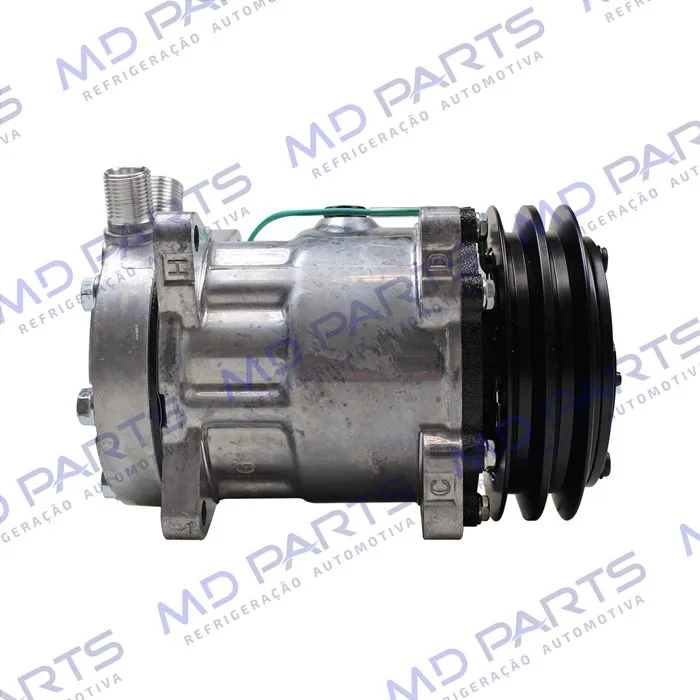 Compressor Modelo AA7H15AA 8 Orelhas - 24 Volts Polia 2A 132mm Saida Vertical 200cc Máquina New Holland / Máquina Empilhadeira Kalmar DRF450 R134a — foto 5