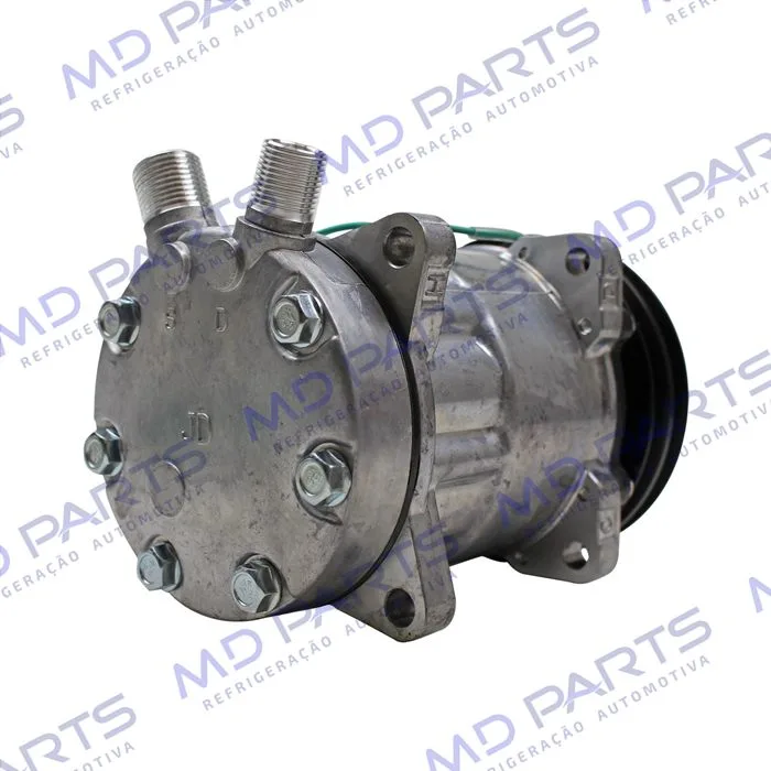 Compressor Modelo AA7H15AA 8 Orelhas - 24 Volts Polia 2A 132mm Saida Vertical 200cc Máquina New Holland / Máquina Empilhadeira Kalmar DRF450 R134a — foto 6