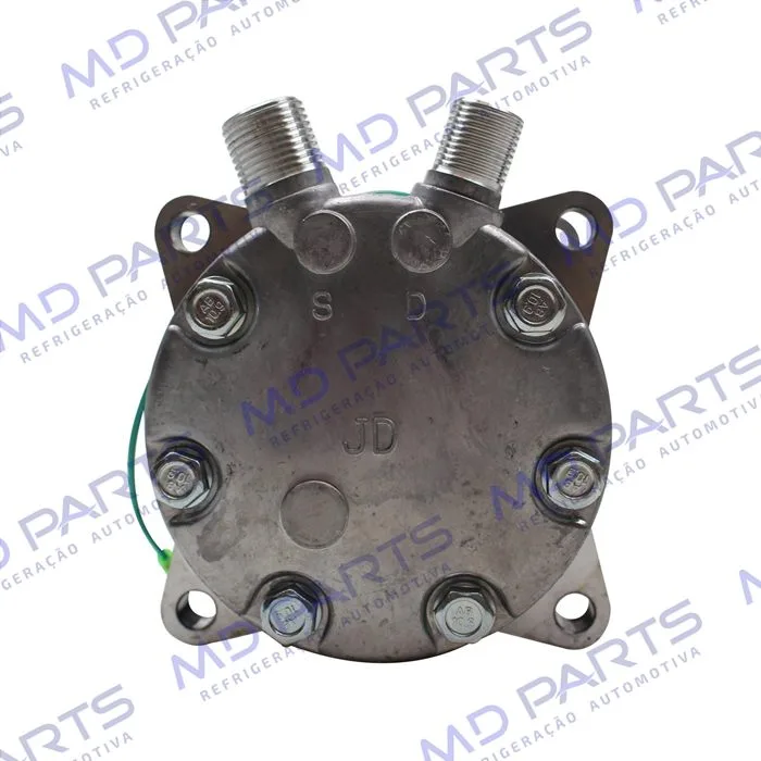 Compressor Modelo AA7H15AA 8 Orelhas - 24 Volts Polia 2A 132mm Saida Vertical 200cc Máquina New Holland / Máquina Empilhadeira Kalmar DRF450 R134a — foto 7