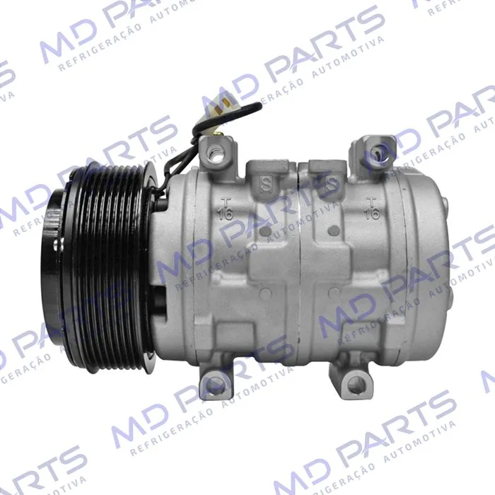 Compressor 10P15 Máquina Colheitadeira John Deere CB2500H - 12 Volts Polia 8pk 123mm OEM: DQ49620