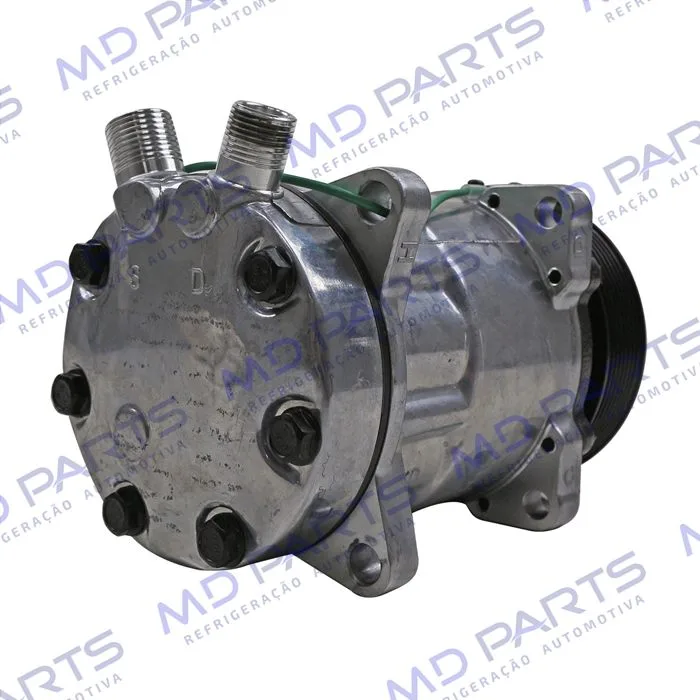 Compressor Modelo Sanden AA7H15AA 8 Orelhas 200cc Caminhão MAN TGX 2010 > / Meteor Motor MAN 2020 > - 24 Volts Polia 8pk 119mm R134a OEM: 2V3820803/ 2V5820803B — foto 6