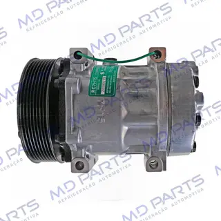 Compressor Modelo AA7H15AA Caminhão Volvo NH/FH/FM 1998 Até 2007/ Caminhão VM 2008 Até 2022/ Máquina Volvo - 24 Volts Polia 8pk 132mm