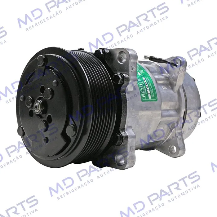 Compressor Modelo AA7H15AA Máquina New Holland 8 Orelhas Descarga/Sucção Traseira O´ring - 12 Volts Polia 8pk 119mm R134a — foto 2