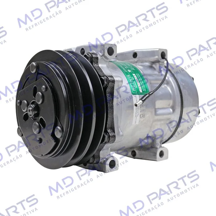 Compressor Modelo 7H15 Caminhão Kalmar Parafuso Passante Descarga e Sucção Traseira O´ring - 12 Volts Polia 2A 132mm — foto 2