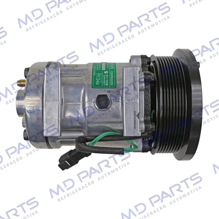 Compressor AB7H15AB 4769 Máquina Caterpillar D4E Parafuso Passante Saída p/ Pressostato - 24 Volts Polia 8pk 153mm OEM: 163-0872/ 394-9671/ 464-9988/ 277-7245 — foto 8