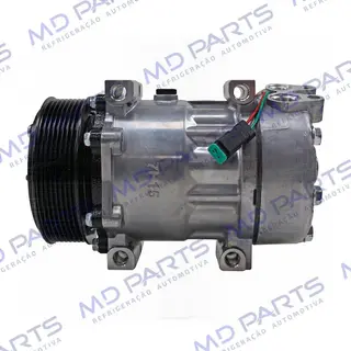 Compressor Modelo AA7H15AA 8290 Caminhão Scania Tração 8x4 2008 Até 2011 Série 5 PGR - 24 Volts Polia 8pk 120mm OEM: 1888033/ 1853081