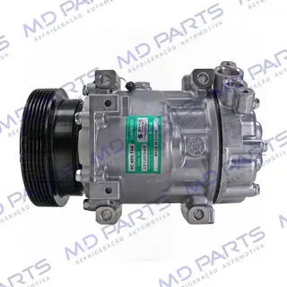 Compressor Modelo Sanden SD7V16 Renault Duster/ Clio/ Megane/ Scenic/ Kangoo/ Logan/ Sandero/ Nissan OEM: 8200802609 - 12 Volts Polia 6pk 125mm