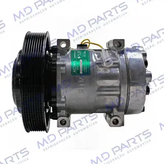 Compressor AB7H15AB 4116U Caminhão Volvo FM/ FMX / FH 2008 Até 2019 - 24 Volts Polia 8pk 174mm OEM: 20587125/ 85000458/ 84094705/ 85000458