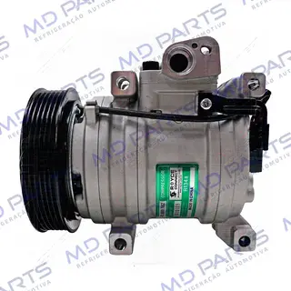 Compressor Modelo Halla HS09 Kia Picanto motor 1.0 Flex 3 Cilindros 2012> - 12 Volts Polia 6pk 121mm OEM: 97701 / F500-CPAAC-01