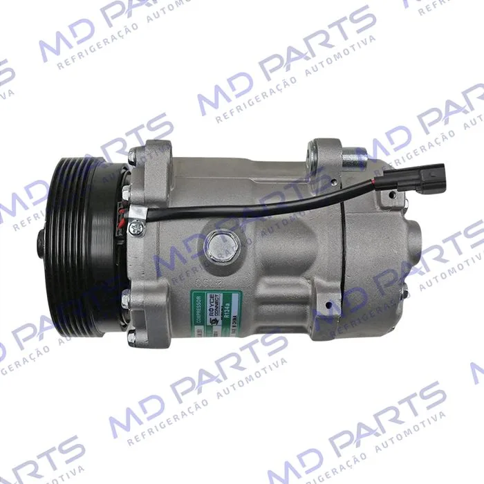 Compressor Modelo Zylinder SD7V16 1100 Volkswagen Polo Até 2001 / Golf >1998/ Passat/ Eurovan/ 4 Orelhas - 12 Volts Polia 6pk 120mm — foto 7