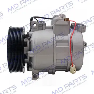 Compressor Modelo Denso 7SBU16C Caminhão Mercedes Benz Actros 4844 2009 Até 2014 - 24 Volts Polia 9pk 129mm OEM: A5412301211/ 447190-5530
