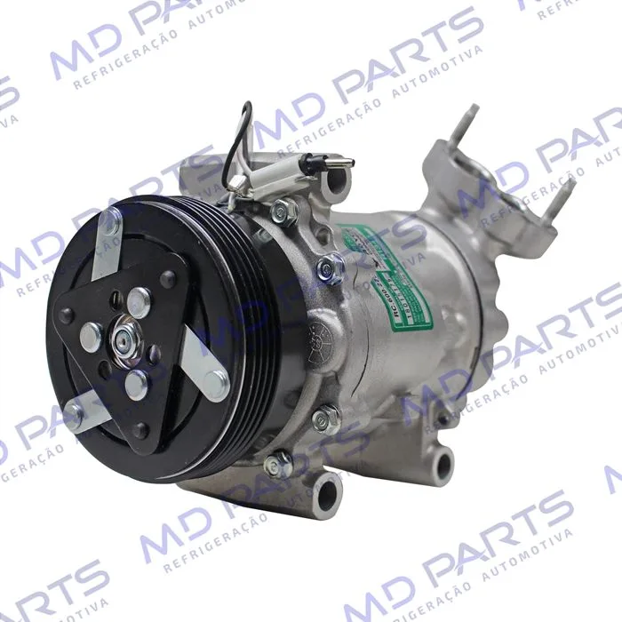 Compressor Modelo Sanden 6V12 Peugeot 206 1.0 / Renault Clio/ Sandero/ Logan 1.0 - 12 Volts Polia 4pk 110mm OEM: 8200840770 — foto 2