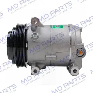 Compressor Modelo Delphi Fiat Uno Vivace/Way 2010>/ Siena/Palio/Strada 2010>/ Mobi 2016>/ Fiorino 1.4 2016> - 12 Volts Polia 5pk 119mm OEM: 51980391/ 52093153/ 52149819/ 52050384/ 52164151
