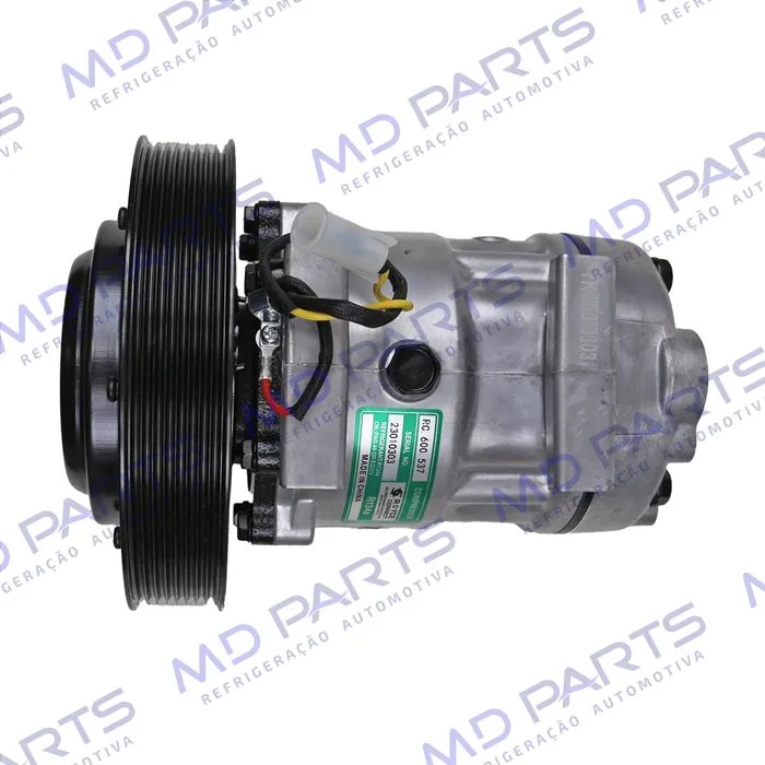 Compressor Modelo Sanden 5271A AB7H15AB Caminhão Volvo FH 2020> - 24 Volts Polia 8pk 180mm OEM: 84472607 — foto 6