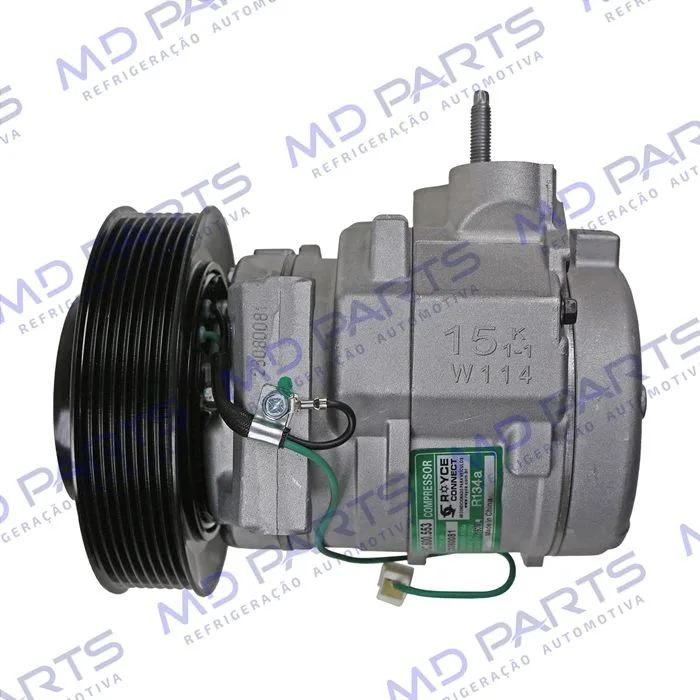 Compressor Modelo Denso 10S15 Caminhão Mercedes Benz New Actros 2553/ 2653/ 2651 2022> - 24 Volts Polia 8pk 145mm OEM: A0042304111 — foto 6