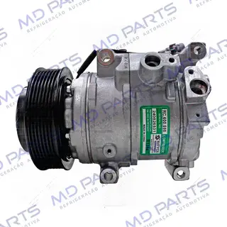 Compressor Modelo Denso 10SRE15C Toyota Hilux 2.7 Flex SR/SRV 2017 Até 2021/ SW4 2.8 Diesel 2016 Até 2022 - 12 Volts Polia 7pk OEM: BC447160-8601/ 447280-2750