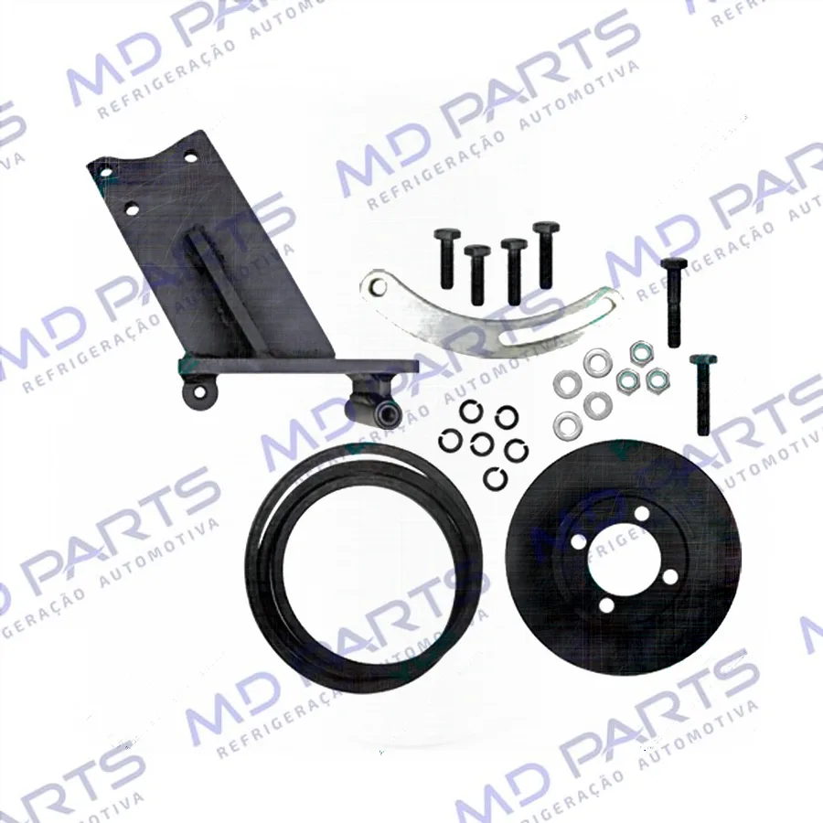 Suporte do Compressor 5H14 / 7H15 Polia 2A Caminhão Mercedes Benz 1620 Não Eletrônico c/ Polia do Virabrequim 4 furos Não Serve no Cara Chata