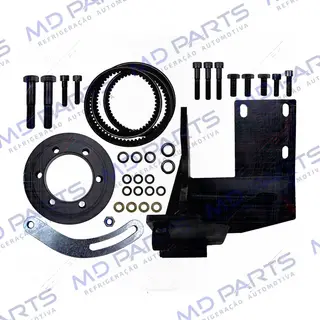 Suporte do compressor modelo 5H14 / 7H15 saida traseira polia 2A caminhão Volkswagen 13-180 / 15-180 /17-180 / 17-210 MWM não eletrônico