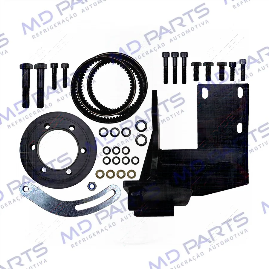 Suporte do compressor modelo 5H14 / 7H15 saida traseira polia 2A caminhão Volkswagen 13-180 / 15-180 /17-180 / 17-210 MWM não eletrônico