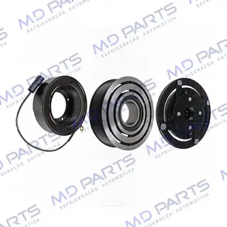 Conjunto de Embreagem do Compressor Denso 10P15 Caminhão Mercedes Benz Accelo/ Axor 2638/ Volkswagen Constellation - 24 Volts Polia 8pk 123mm