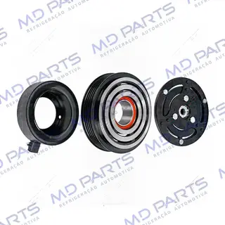 Conjunto de Embreagem do Compressor Denso Scroll SCSB06C Fiat Uno Fire / Punto 1.4 12 Volts Polia 5pk 104mm