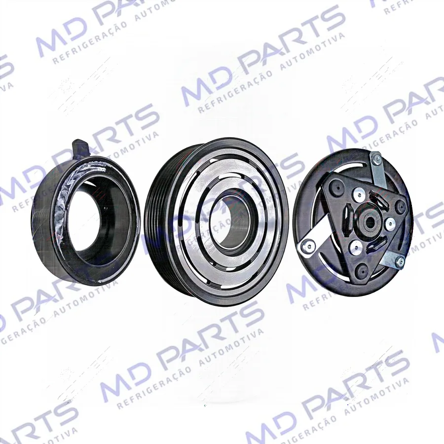 Conjunto de Embreagem do Compressor ORIGINAL Fiat Toro 2016> / Jeep Renegade 1.8/2.0 / Compass Diesel 2016> - 12 Volts Polia 6pk 114mm
