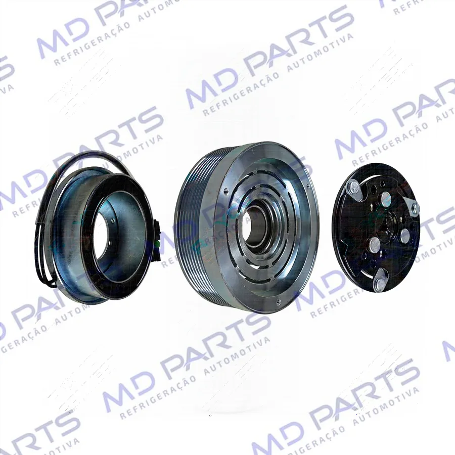 Conjunto de Embreagem do Compressor 7H15 U-4586/4768 Máquina Colheitadeira Case 8800 2013< / 8810 2017> Motor Iveco/ New Holland T8 - 12 Volts Polia 8pk 153mm