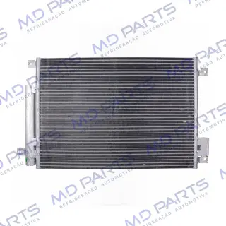 Condensador Fiat Uno 2010> / Palio 2012> / Grand Siena Motor E-Torq Sistema Valeo Fluxo Paralelo OEM: 51846316